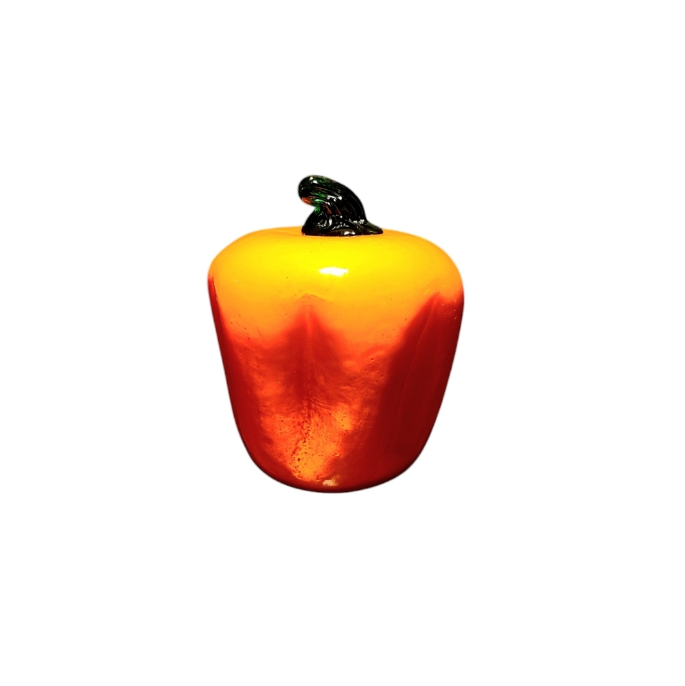Vintage Hand Blown Art Glass Orange Bell Pepper